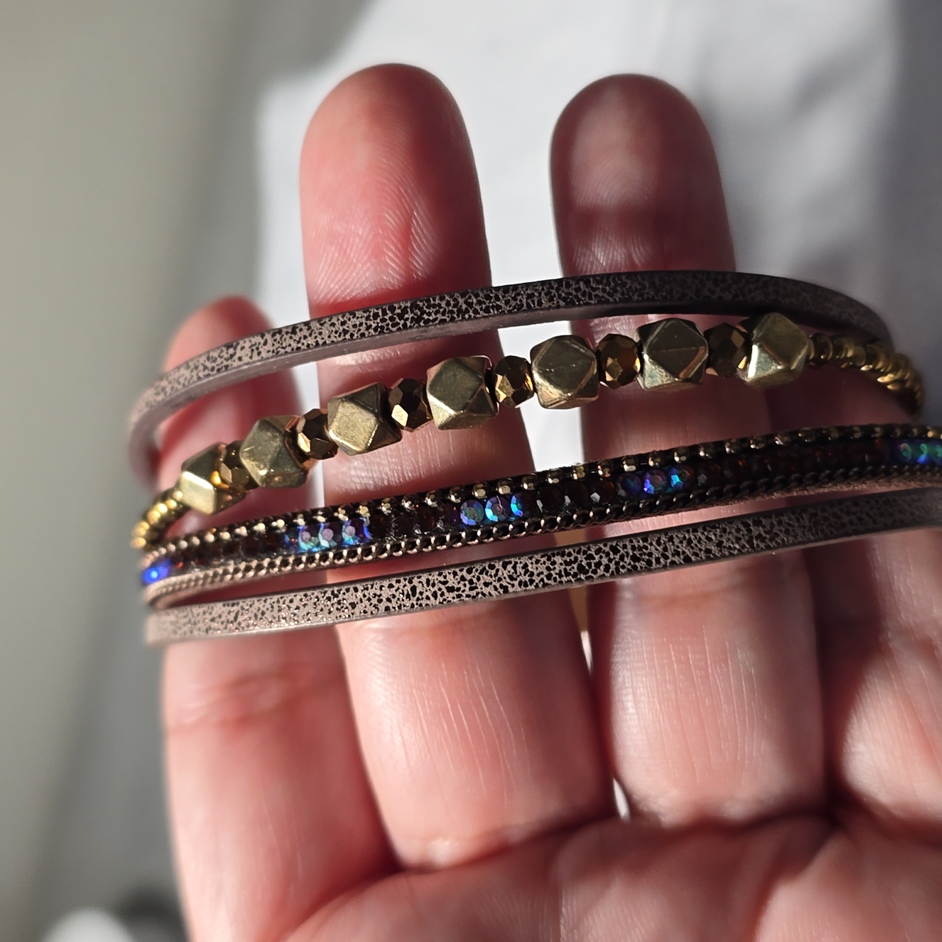 Avenue 9 Brown And Gold Multi-Strand Bracelet